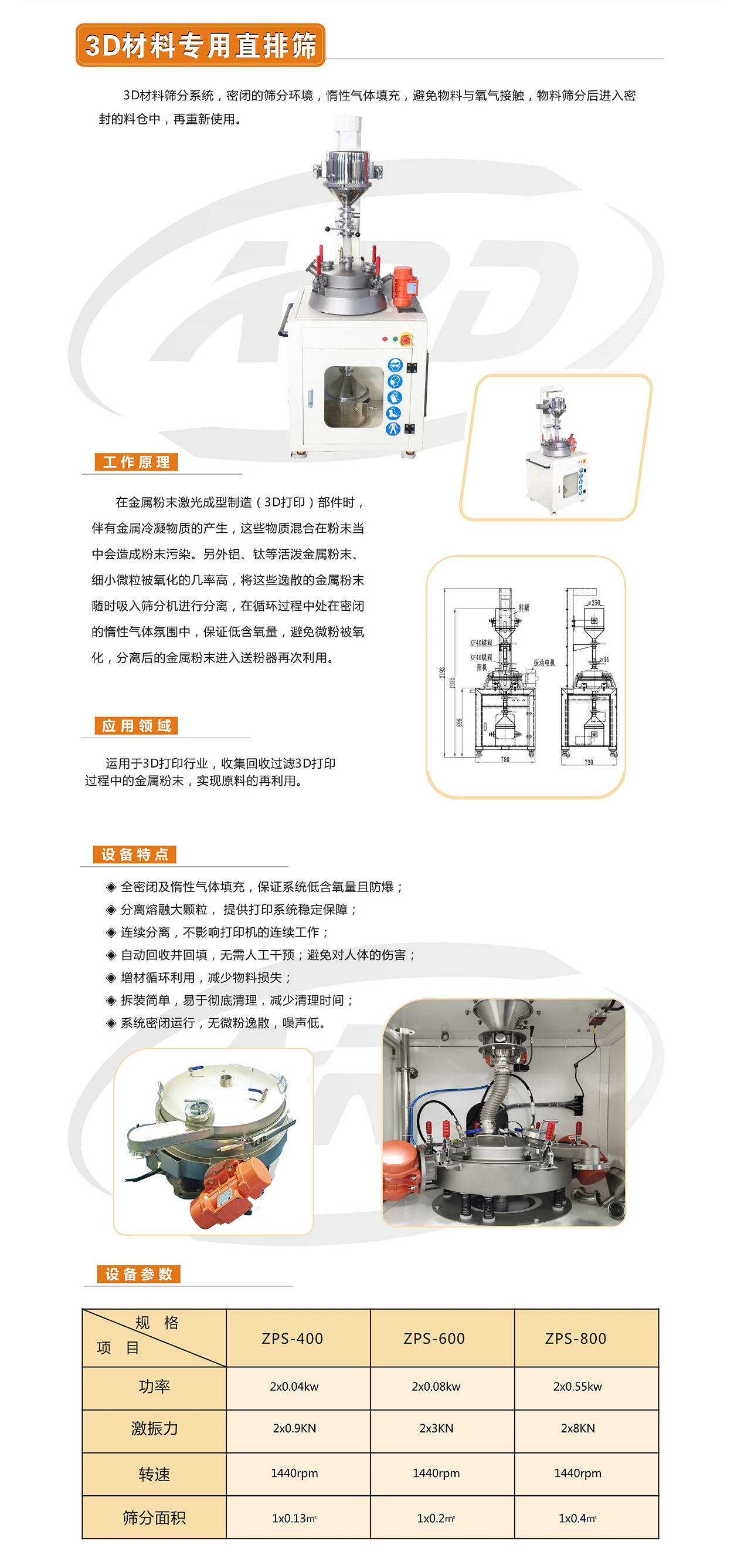 3D材料專用直排篩